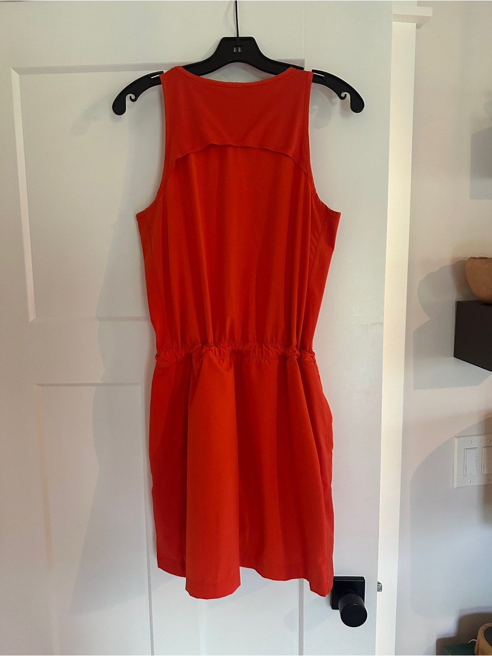 Athleta Bright Orange Zip-Front Drawstring Mini Dress - Picture 4 of 4